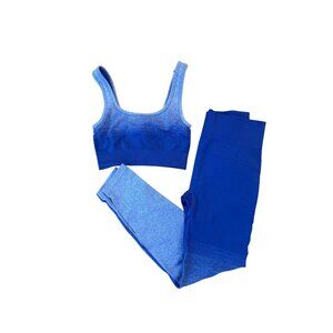 Adore Me Earth Republic Lilah Blue Purple Ombre Leggins Sports Bra Set Small